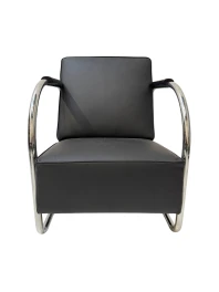 Art Deco Modernist Bauhaus Tubular Steel Lounge Chair by Frits Kuyken, 1936